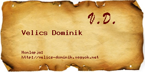 Velics Dominik névjegykártya